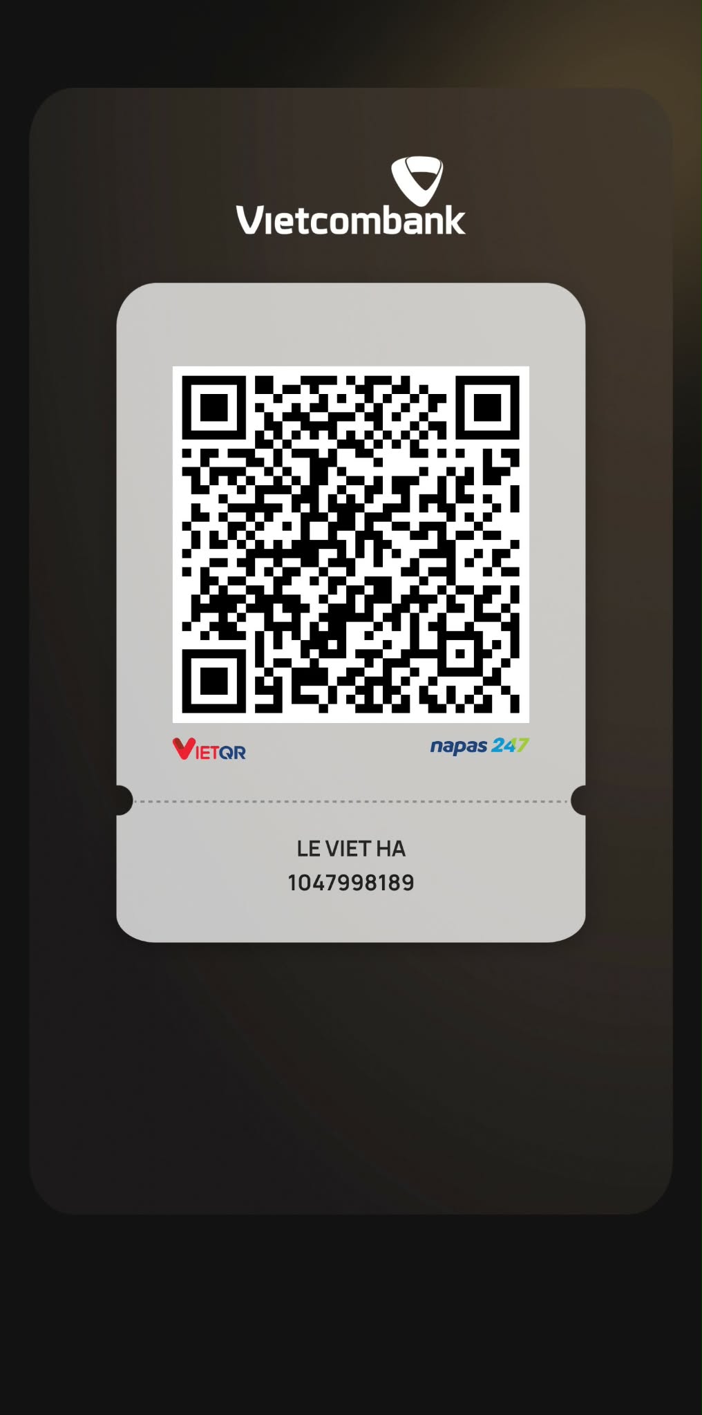Mã VietQR chuyển khoản Vietcombank