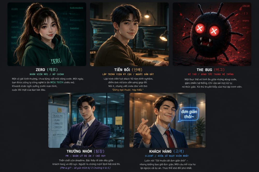 Hồ sơ nhân vật: ZERO, Tiền bối, Trưởng nhóm, The Bug, Khách hàng