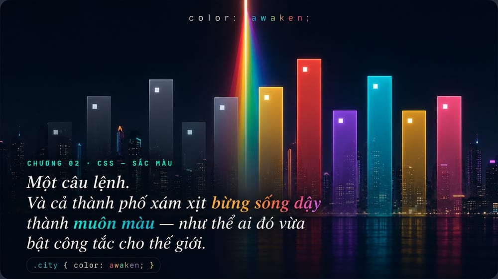 Preview Chương 02 — CSS làm cả thành phố xám bừng sống dậy thành muôn màu